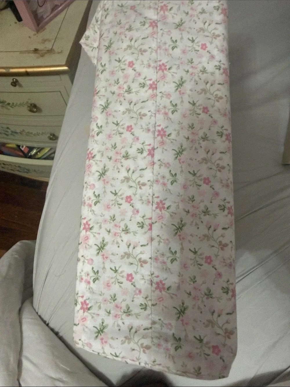 Laura Ashley Pink and Green Floral Cotton Percale King Sheet Set